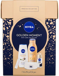 Nivea Golden Moment Skin Care Set for Moisturizing with Lip Balm , Deodorant & Body Cream