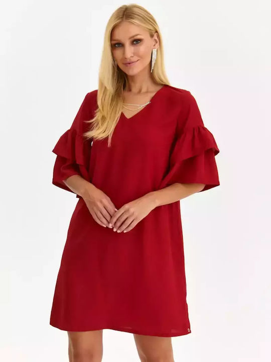 Make your image Mini Kleid mit Rüschen Red