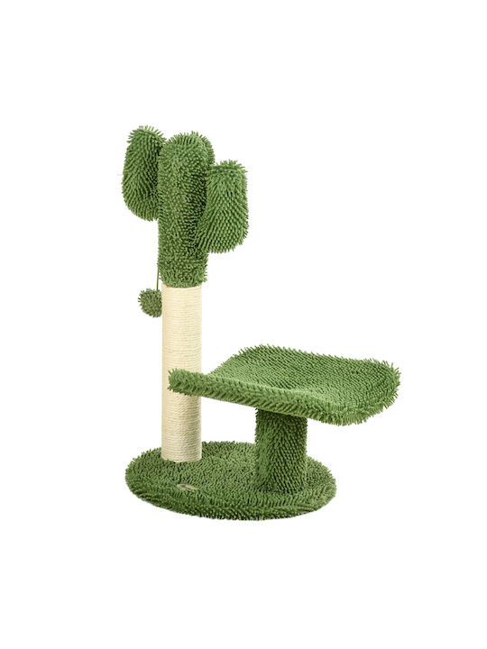 Pawhut Pisică Stâlp pentru zgâriat pisici Verde 35x31x55.5cm