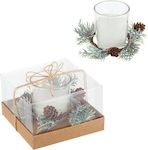 Bizzotto Christmas Glass White Candle