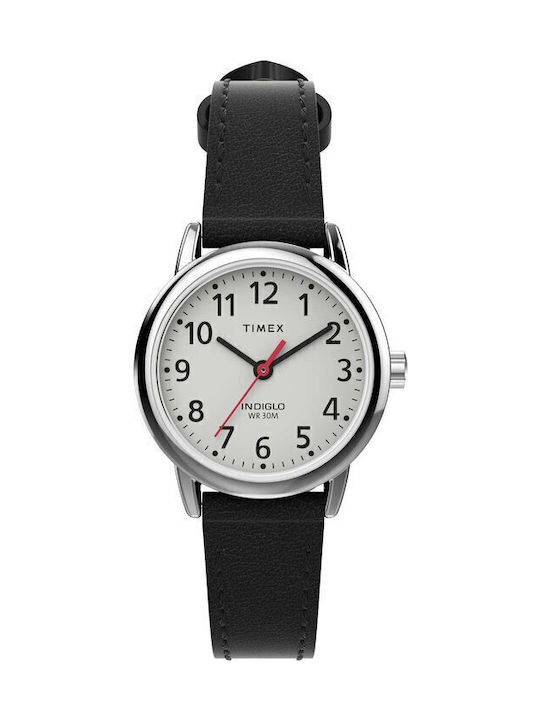 Timex Easy Reader Men's Watch 25mm Battery with Black Leather Strap