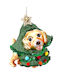 Christmas Glass Dog Ornament