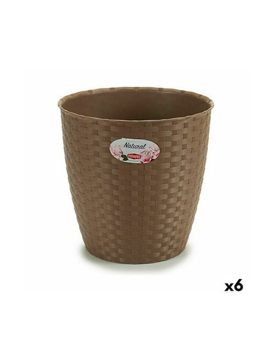 Stefanplast Flower Pot 24x24cm Set 6pcs Coffee