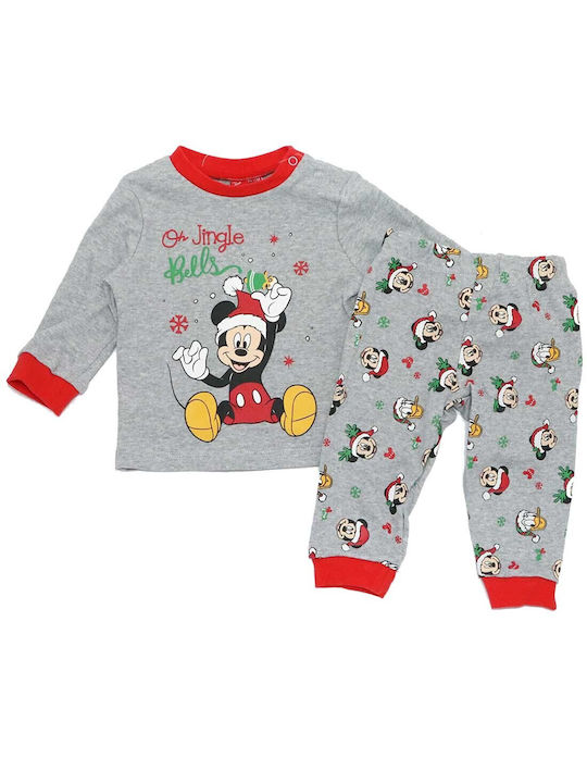 Disney Kinder Schlafanzug Winterlich Gray Baby Mickey Mouse