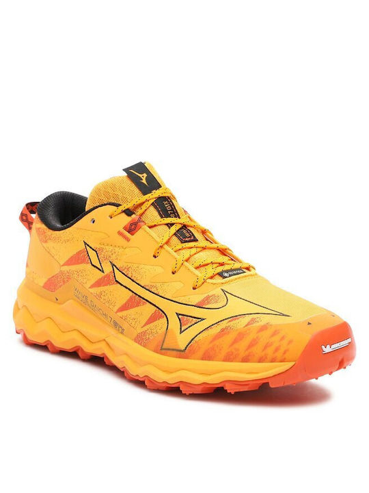 Mizuno Wave Daichi 7 Ανδρικά Αθλητικά Παπούτσια Running Αδιάβροχα με Μεμβράνη Gore-Tex Κίτρινο