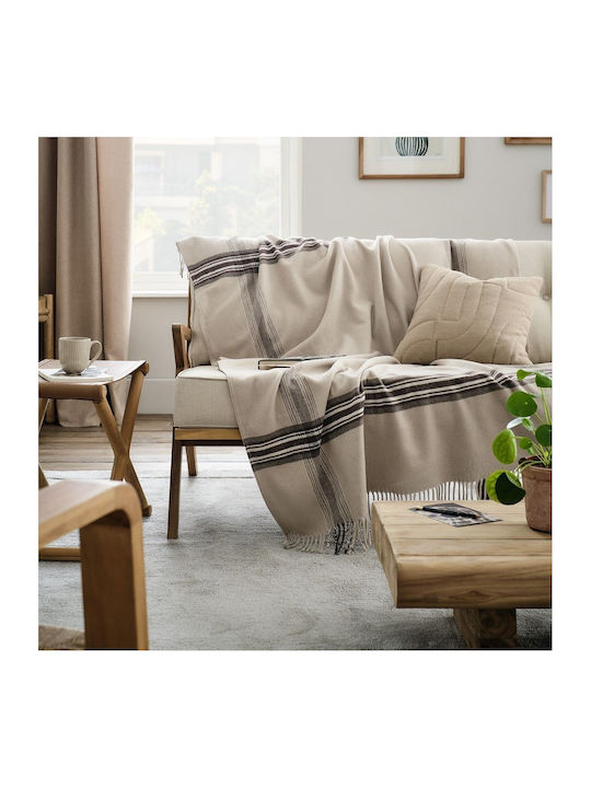 Gofis Home Ottilit Fleece Sofa Blanket with Fringes 130x170cm