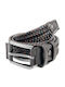 Elastic Men's Belt Leather Knitted Black