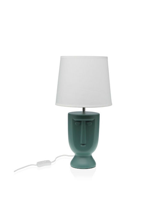 Versa Ceramic Table Lamp E27 with Green Shade and Base