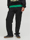 Women's Fabric Cargo Trousers Relaxed Fit Black