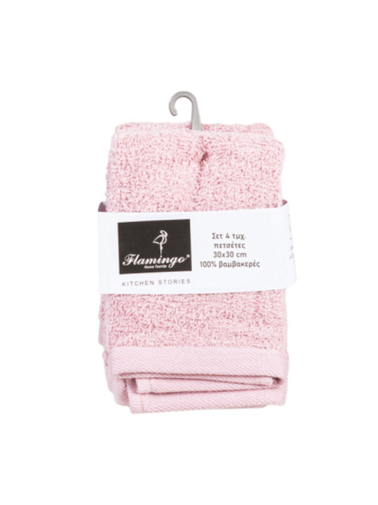 Kipper Towel from 100% Cotton in Purple Color 30x30cm 4pcs