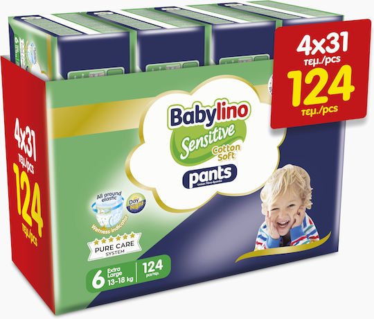 Babylino Памперси гащи Cotton Soft Pants № 6 за 13-18kg 124бр
