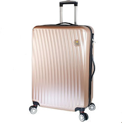 RCM Large Travel Suitcase Hard Rose Gold with 4 Wheels Height 75cm