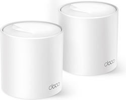TP-LINK Deco X10 v1 Access Point Wi‑Fi 6 Dual Band (2.4 & 5GHz) σε Διπλό Kit Λευκό