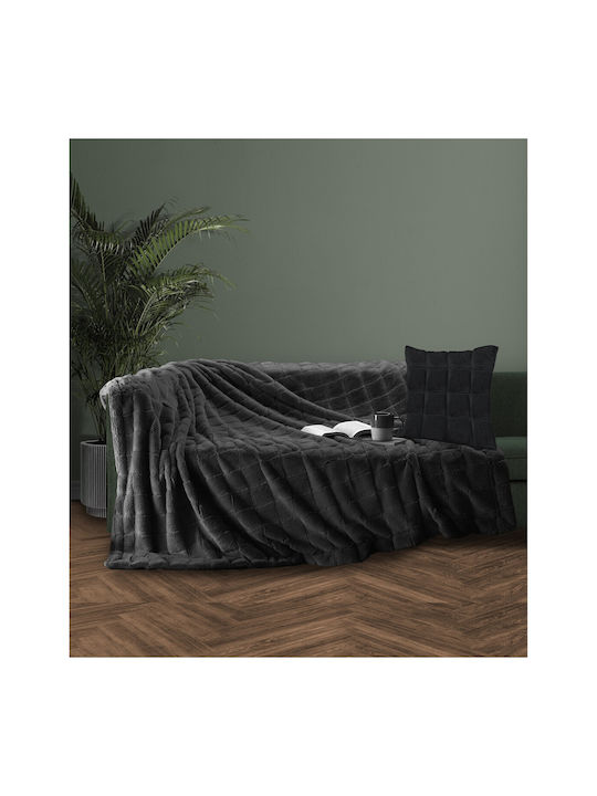 Makis Tselios Home Ριχτάρι Διθέσιου Καναπέ Nola 180x250εκ. Dark Grey