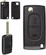 Foldable Car Key Shell with Blade with 2 Buttons for Citroen / Peugeot