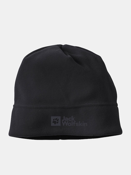 Beanie Unisex Fleece Σκούφος Πλεκτός σε Μαύρο χρώμα