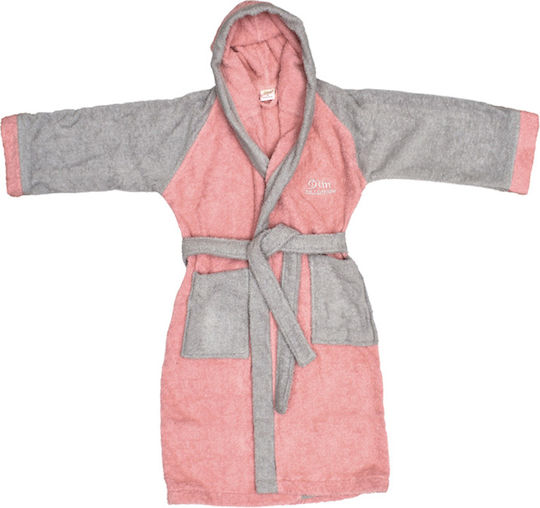 Dimcol Kids Hooded Bathrobe Coral