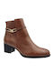 Leder Stiefeletten Damen Tabac Braun