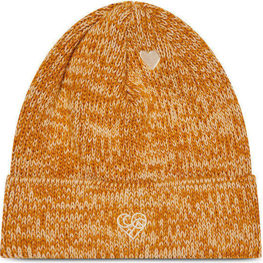 Ribbed Beanie Cap Brown