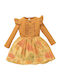 Rochie pentru Copii Mânecă lungă Floral Mustard