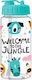 iDrink Jungle Kids Water Bottle Plastic with Straw Green 400ml