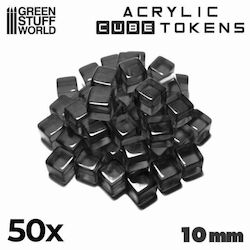 Green Stuff World Куб Токени 10мм Прозрачен Черен X50 Токен Green Stuff World Куб Токени 10мм Прозрачен Черен X50 Токен