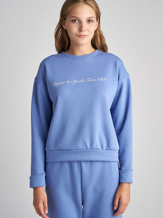 SugarFree Women's Long Fleece Sweatshirt Blue