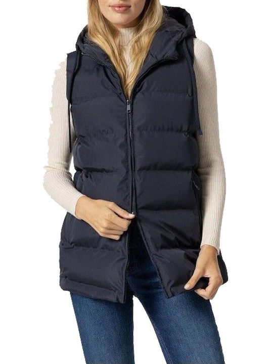 Tiffosi Women's Short Puffer Jacket for Winter with Detachable Hood Blue