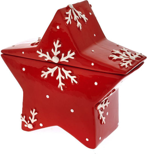 Iliadis Christmas Cookie Jar Ceramic Red L19xW18xD9cm.