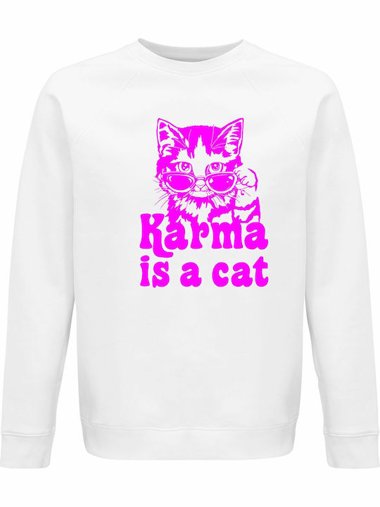 Karma Is A Cat Taylor Swift Sweatshirt White