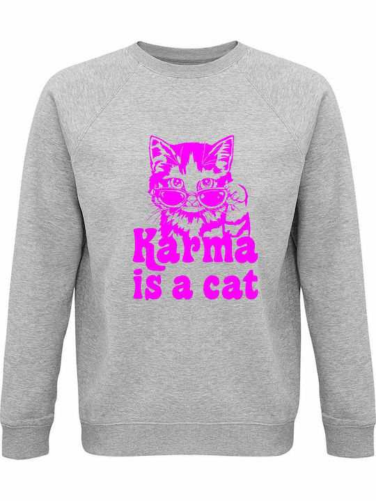 Karma Is A Cat Taylor Swift Sweatshirt Gray