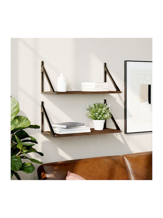 Shelves Wall Coffee 2pcs 60x25x25.5cm