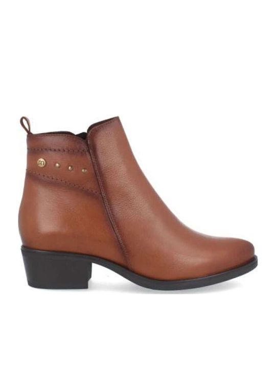Leder Stiefeletten Damen Tabac Braun
