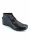 Leder Stiefeletten Damen mit Pelz Schwarz