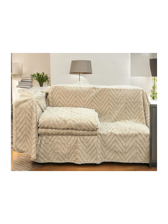 Linea Home Zic Zac Throws Set 3 pcs Fur Beige