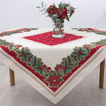 Dimeco Christmas Tablecloth Fabric Red L140xW14...