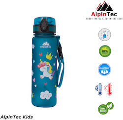 AlpinPro Flasche Einhorn Auslaufsicher 500ml Hellblau