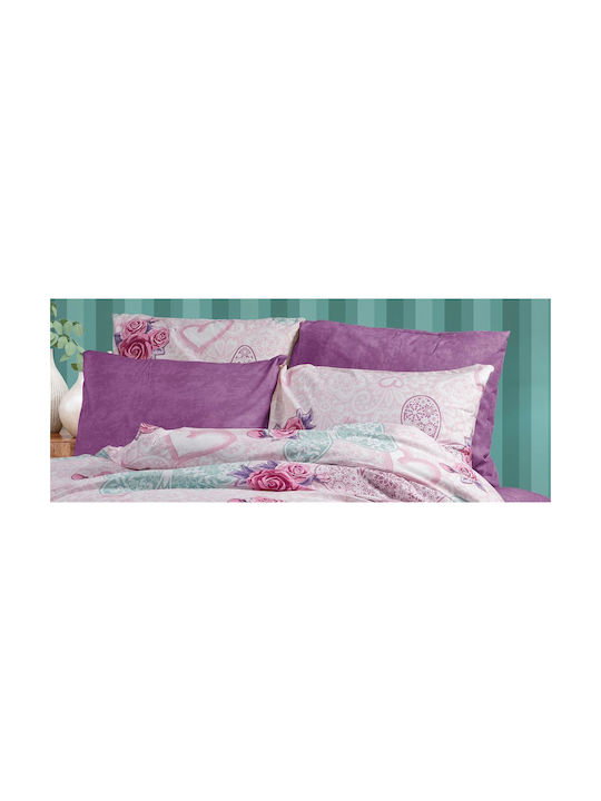 Dimcol Χλόη Pillowcase with Envelope Cover Pink 50x70cm.