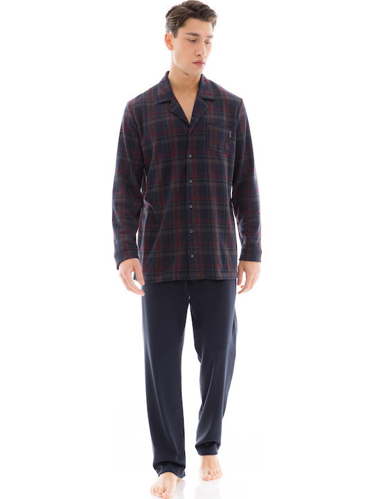 Ulisse Men's Winter Pajamas Set Navy Blue