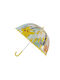 CyP Brands Kinder Regenschirm Gebogener Handgriff Durchsichtig mit Durchmesser 48cm.