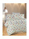 Dimcol Sheet Set Single Cotton Zoo 556 White-Multi 160x240cm 3pcs