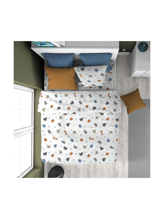 Dimcol Kids Duvet Cover Single Cotton White 160x240cm