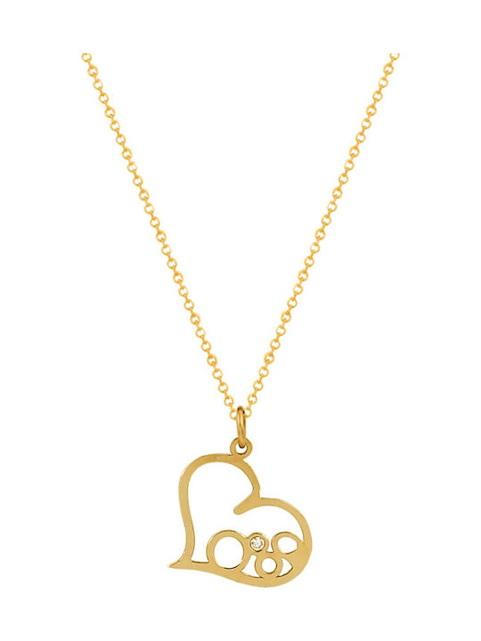 Colier cu design Inima din Aur 14K