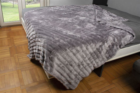 Dimcol Κουβέρτα Fleece Grey 160x220εκ.