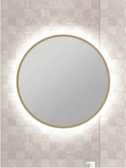 Savvopoulos Runder Badezimmerspiegel LED 60x60cm Gold