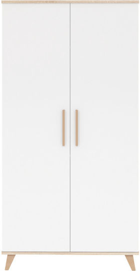 Δίφυλλη Ντουλάπα Λευκή 86x57x190cm