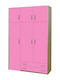 Three Door Wardrobe with 2 Drawers Pink 110x50x240cm