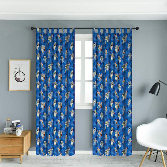 Disney Kinder Vorhang mit Borte Blau TS112-1 140x290cm