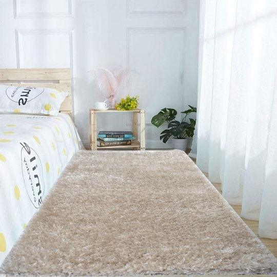 To megalo pazari Set Zottelig Schlafzimmer-Teppichsets Synthetisch Beige TMP-2206 3Stück