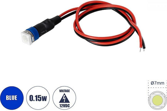 GloboStar LED 12V 0.15W Μπλε Υψηλής Ισχύος SMD LED - Φ0.7 x Υ2.3cm - Μπλε - Dimmable 1τμχ 81487